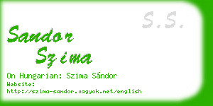 sandor szima business card